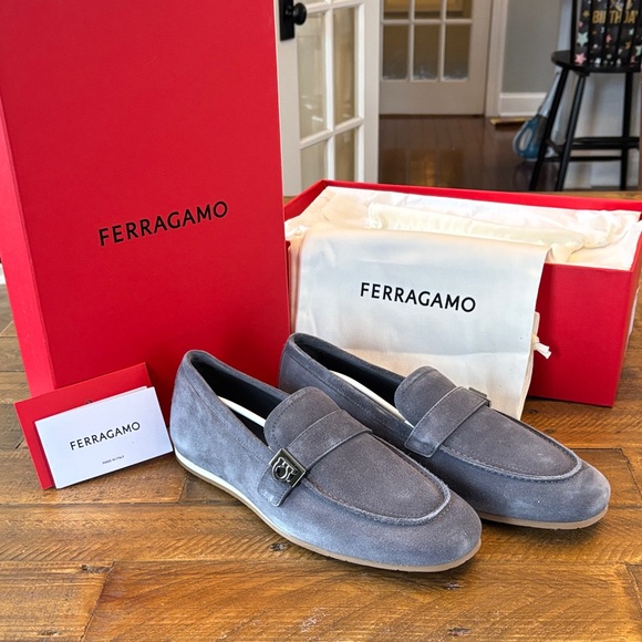Salvatore Ferragamo Other - Salvatore Ferragamo Men's Suede Loafers in Gray